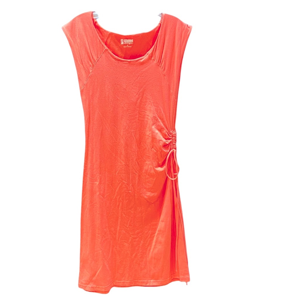 Alpine Design Peach Orange Sleeveless Tie Rouched Cinch Sundress Size Small